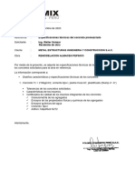 Carta de Diseño - Metal Estructuras Ingenieria y Construccion S.a.C.