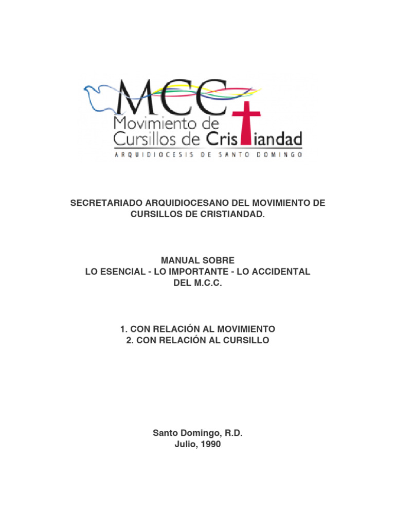 Esenciales del Movimiento de Cursillos | PDF | Iglesia Católica | Sacerdote