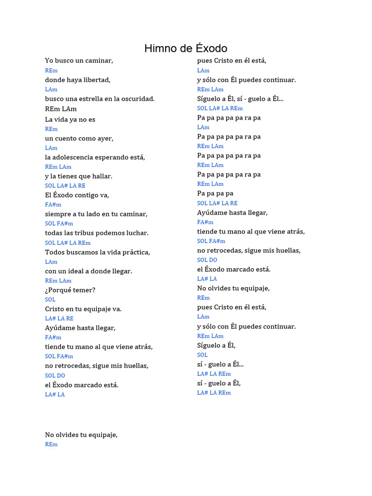 Himno al Éxodo Jujeño: Letra y Acordes | PDF