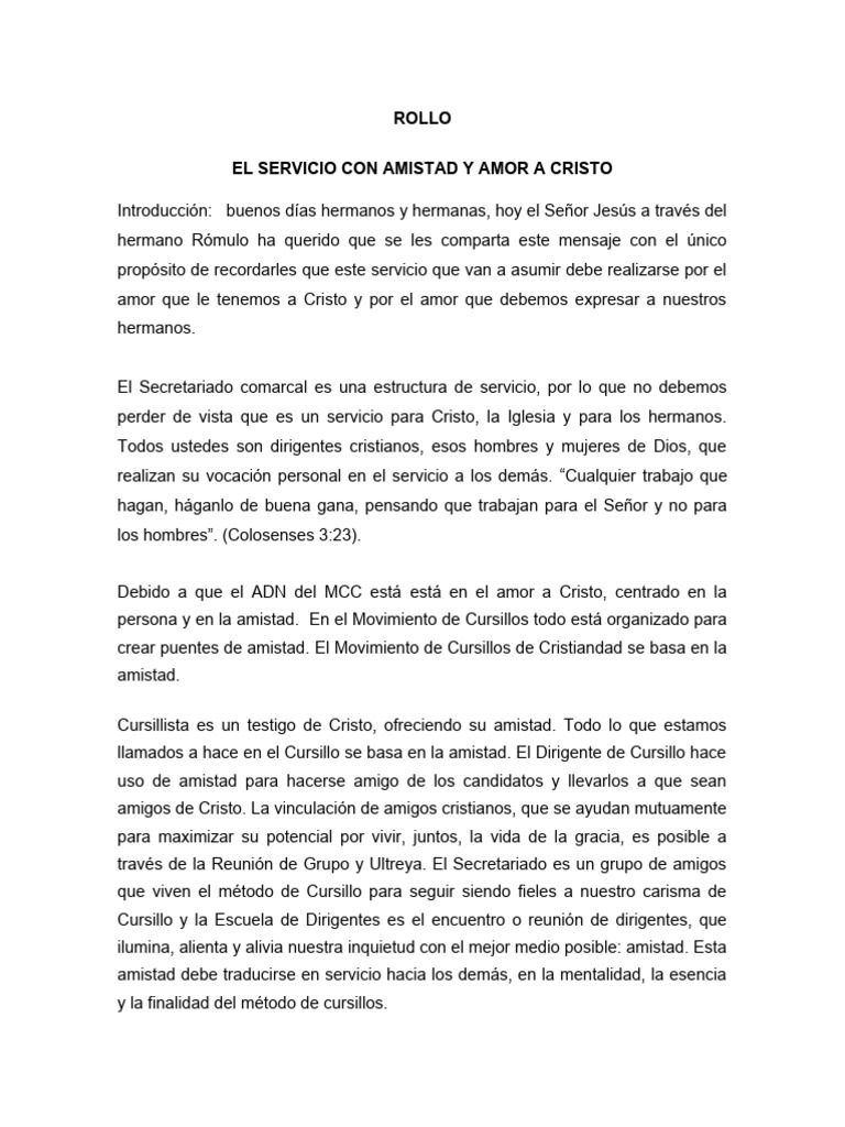 Amistad y Servicio en Cristo | PDF | Cristo (título) | Amor