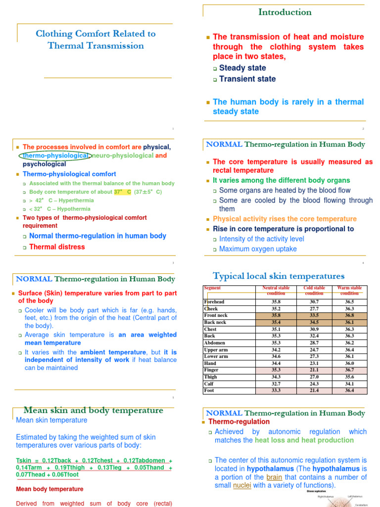 Clothing Comfort and Thermal Transmission | PDF | Heat Transfer | Calorie