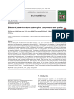 Effects of Plant Density of Cotton Yield