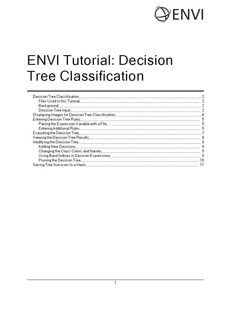 ENVI Decision Tree Classification Guide | PDF | Statistical ...