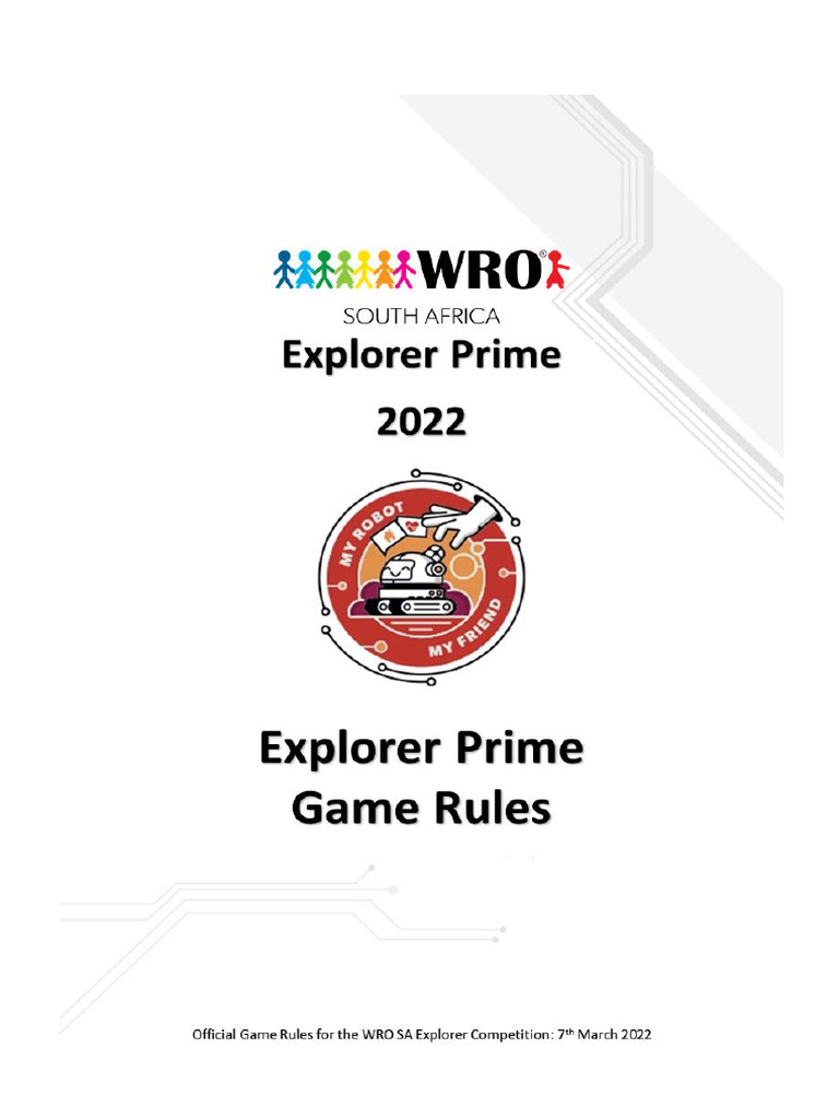 WRO SA 2022 Explorer Competition Guide | PDF