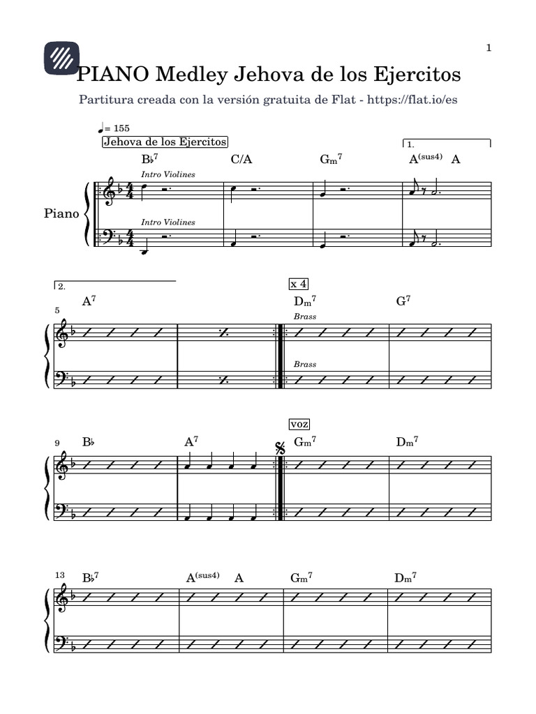 PIANO Medley Jehova de Los Ejercitos | PDF