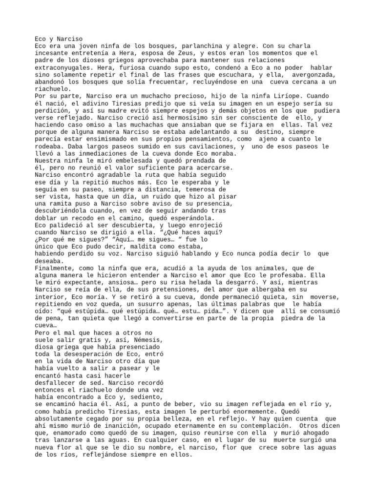 Eco Y Narciso Pdf Narcisismo