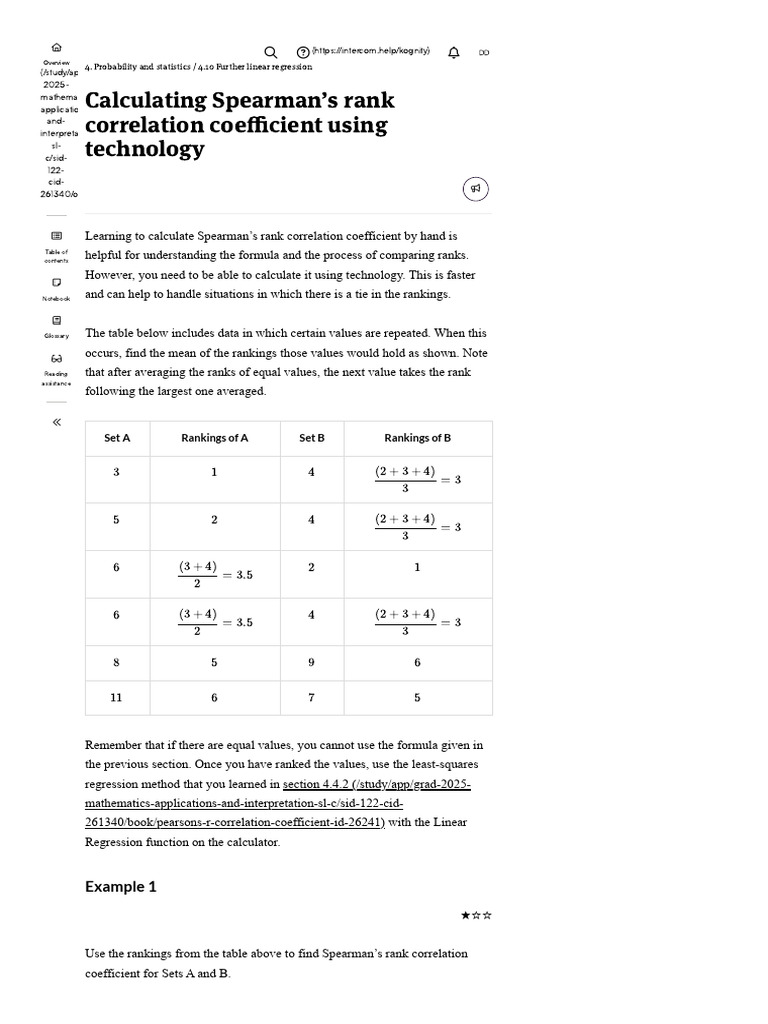 Calculate Spearman's Rank Correlation | PDF | Statistical Analysis ...