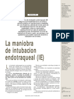 La Maniobra de Intubacion Endotraqueal (IE) : C III