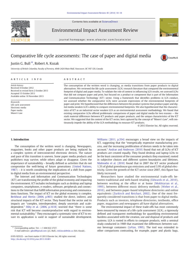Comparative Life Cycle Assessments | PDF | Life Cycle Assessment ...