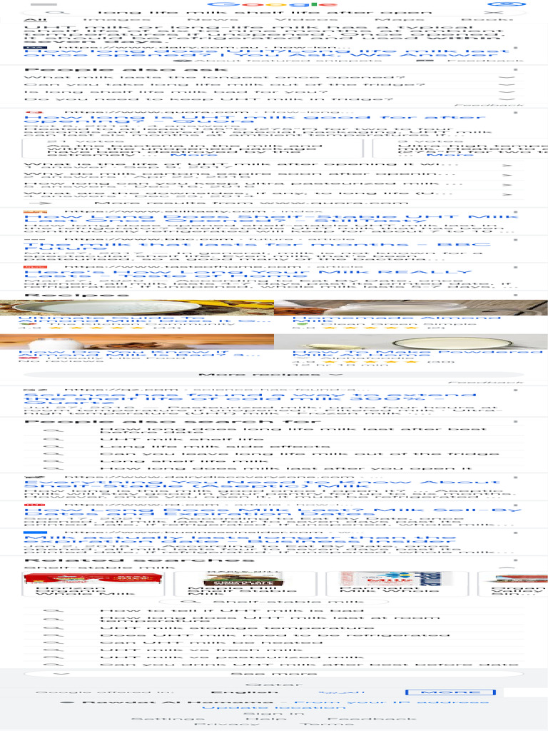 Long Life Milk Shelf Life After Open Google Sea PDF Milk Food