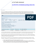 Default Posting Rules For Bank Statement - Unallocated