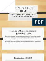 Legal Issues in HRM: Equal Employment Opportunity (Eeo) and Discrimination
