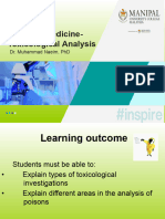 Toxicology Analysis and Post Mortem (LN11)