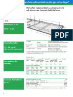 Plafon Fals Nedemontabil Cu Prindere Directă Sub Planşeu Pe Structură Dublă de Lemn Placare Dublă 2x12,5 MM Grosime Sau 1x15 MM + 1x20 MM Rf/Rfi