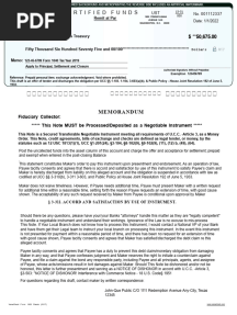 Certified Funds: Memorandum