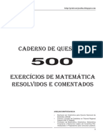 Caderno de Questões - 500 Matemática