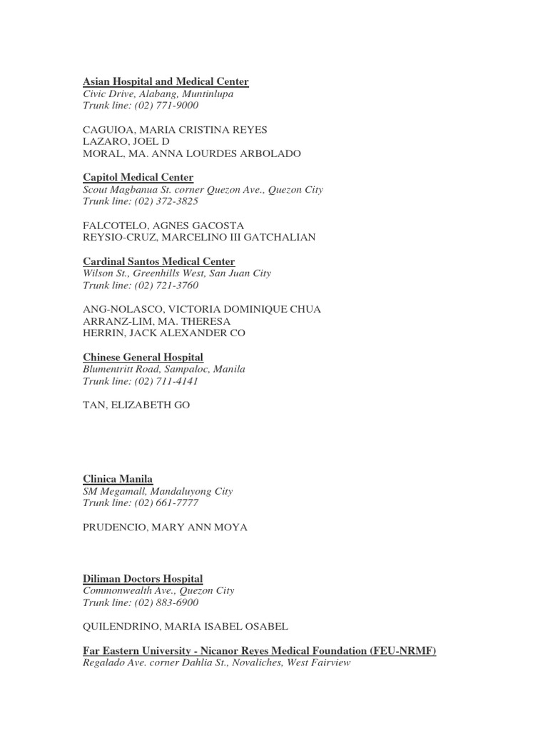 List of All Developmental Pediatrics 1 PDF Philippines