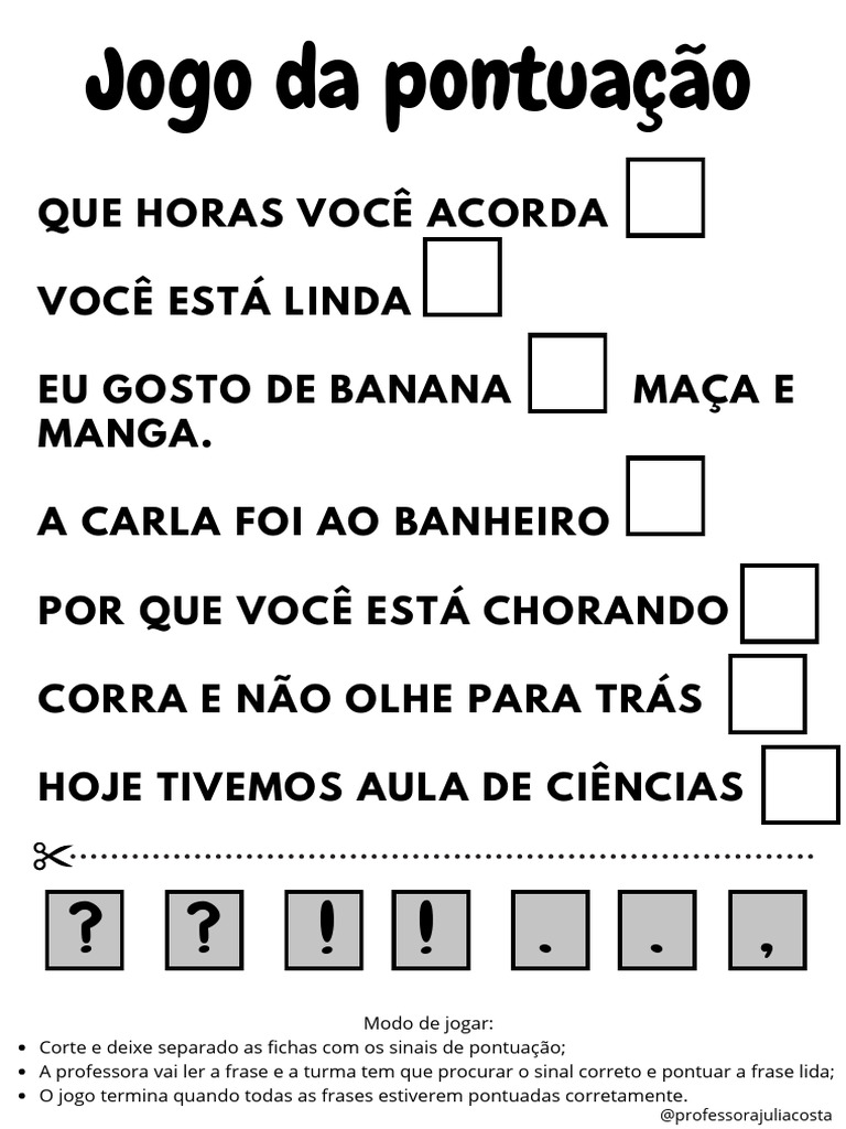 Atividade de Pontuação para 4º Ano | PDF