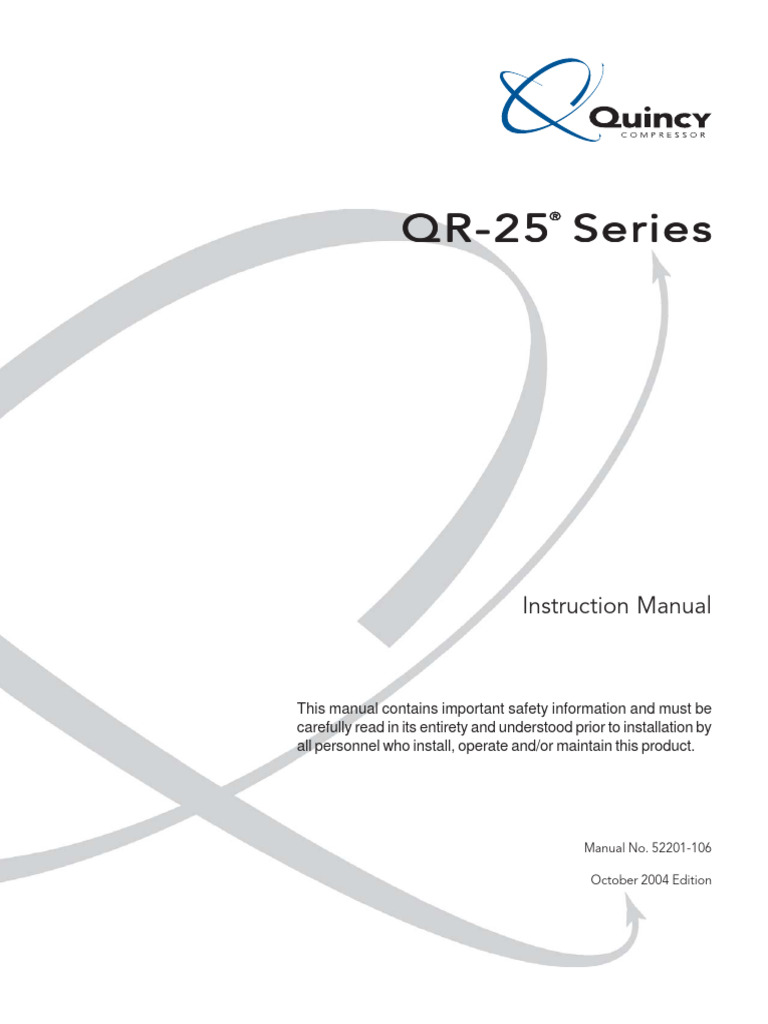 Quincy QR-25 Instruction Manual | PDF | Piston | Valve