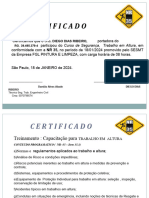 Certificado de Treinamento de NR 35 DIEGO DIAS