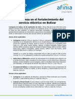 Afinia Avanza en El Fortalecimiento Del Servicio Eléctrico en Bolívar