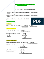 Reactions of Hydrocarbon Notes