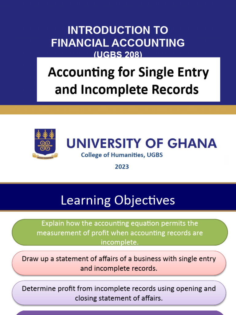 WK 7 - 8 Single Entry - Incomplete Records | PDF