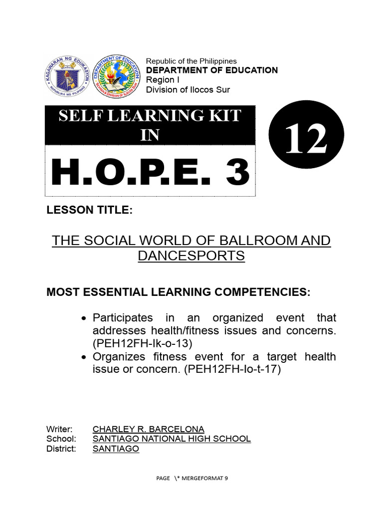HOPE3-Lesson8 Final | PDF | Ballroom Dance | Dances