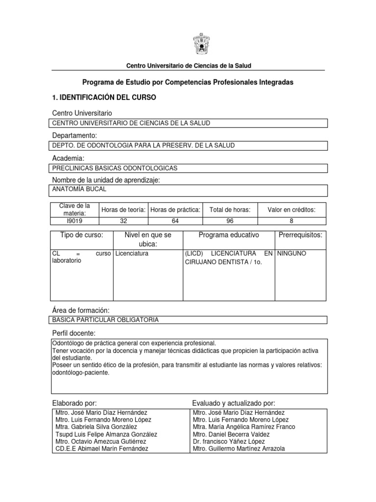 Anatomia Bucal 1deg Pdf Odontología Diente