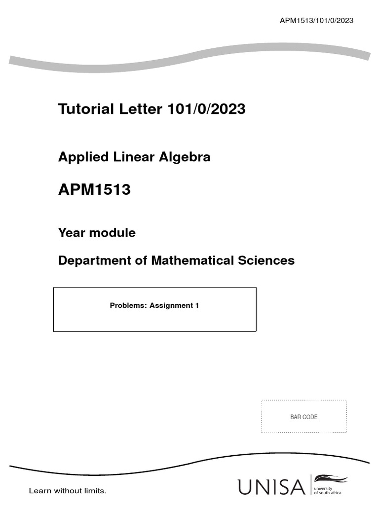 APM1513 Assignment 1 Guidelines | PDF | Matlab | Recurrence Relation