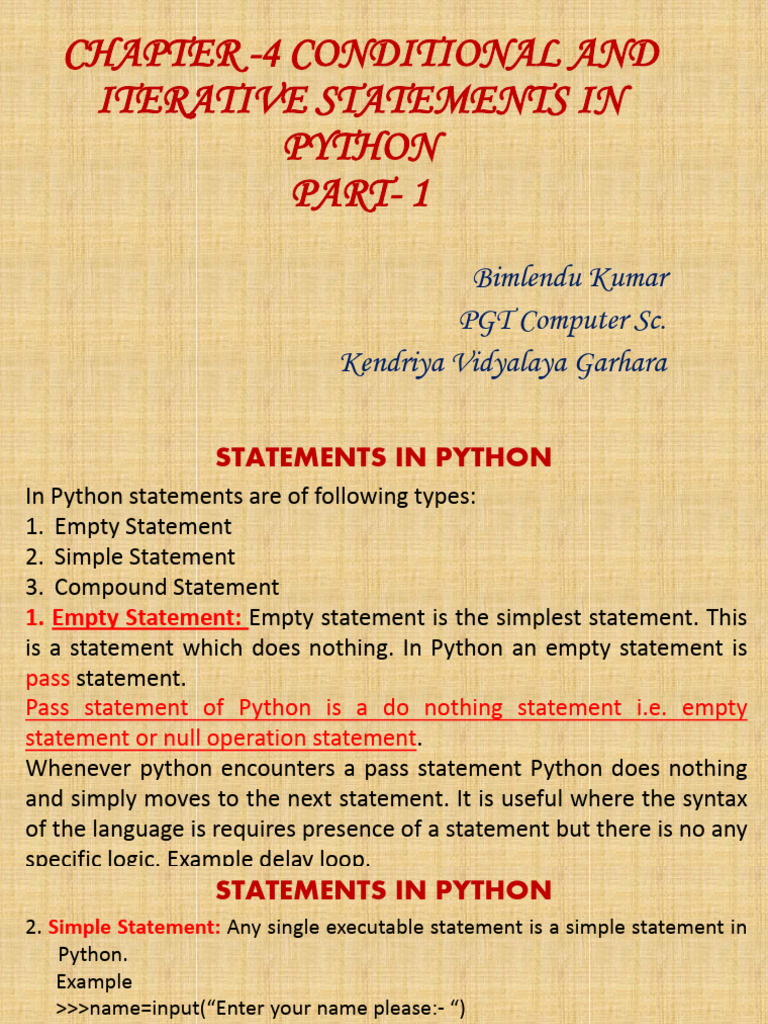 Chapter - 4 Pythons Control Statements | PDF | Control Flow | Algorithms