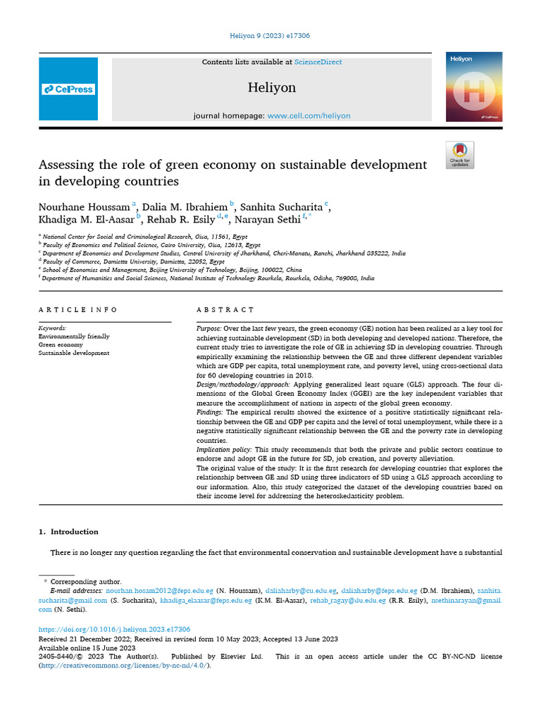 Green Economy's Impact on Development | PDF | Sustainability | Economic ...