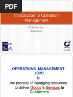 Introduction To Operation Management: Club Kaizen, IIM Indore