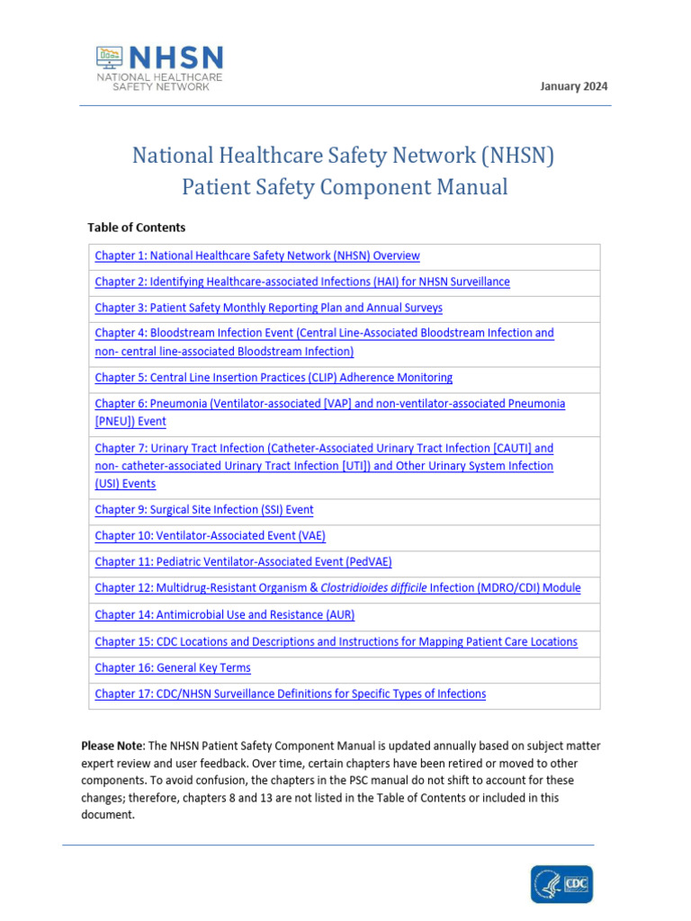 NHSN Patient Safety Component Manual | PDF | Antimicrobial Resistance ...
