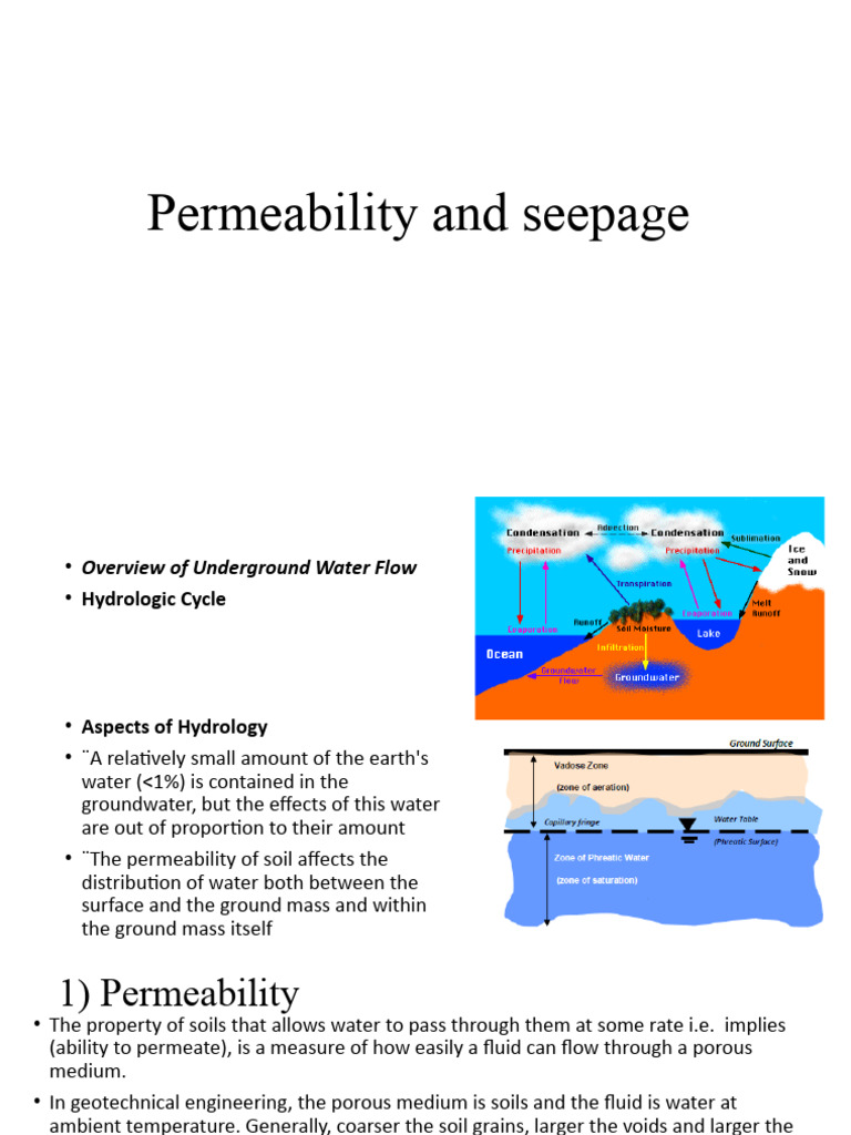 Permeability and Seepage in Soils | PDF | Process Engineering ...