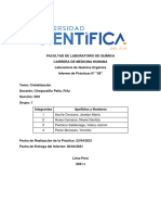 Informe de Práctica Laboratorio 2-Cristalización