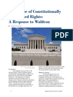 In Defense of Constitutionally Entrenched Rights: A Response To Waldron