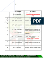 Tais Second Term Academic Calendar