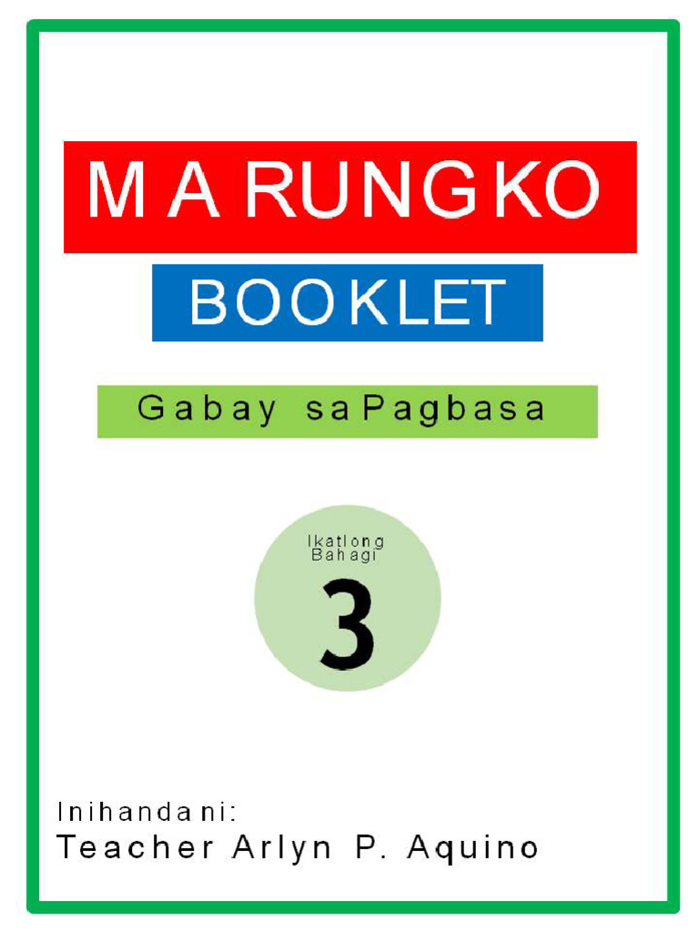 Booklet 3 Marungko | PDF