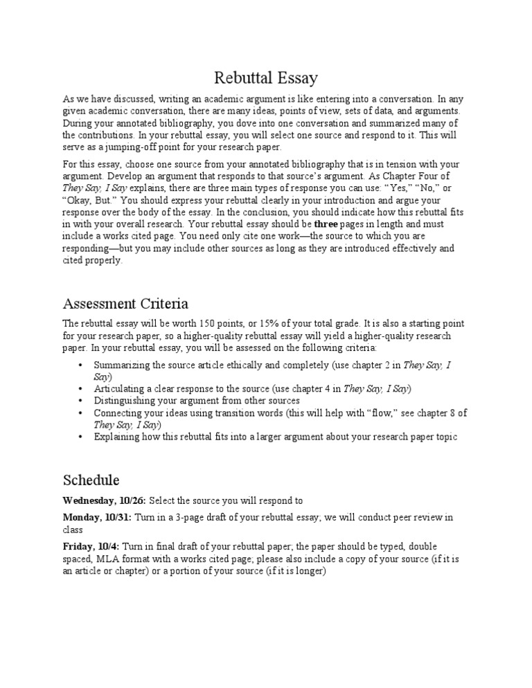 Rebuttal Essay | PDF | Career &amp; Growth | Science &amp; Mathematics