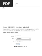 How To Convert 1000001.111 From Binary To Decimal