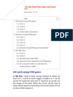 SR Latch and SR Flip Flop Truth Tables and Gates Implementation