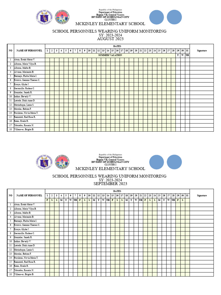 Monitoring School Personnel Uniforms | PDF