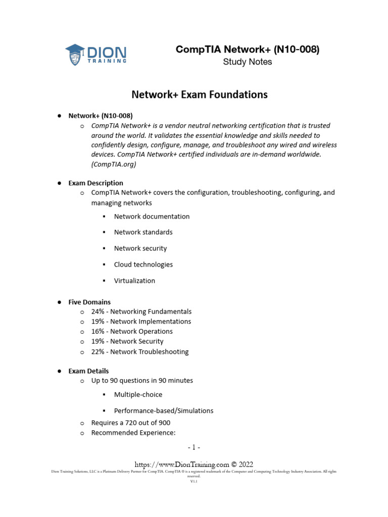 CompTIA+Network++ (N10 008) + (Study+Guide) | PDF | Computer Network ...