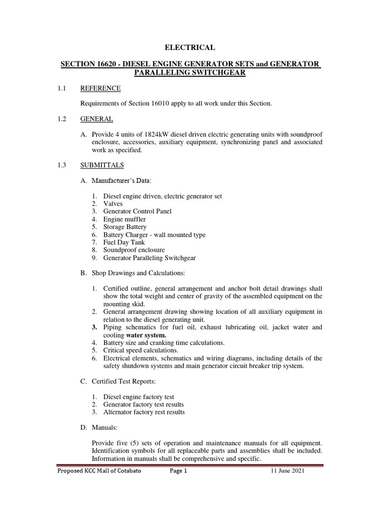 Genset | PDF