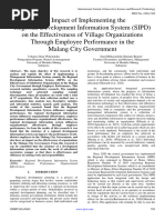 The Impact of Implementing The Regional Development Information System (SIPD) On The Effectiveness of Village Organizations Through Employee Performance in The Malang City Government