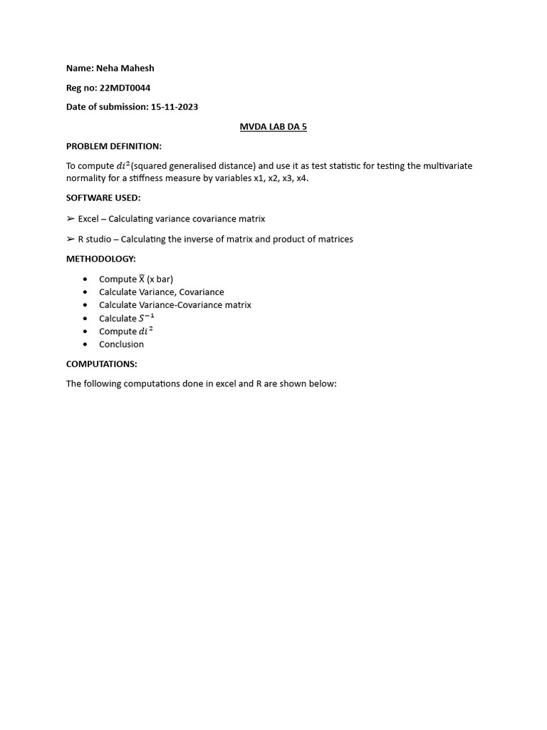 Multivariate Normality Testing with R | PDF | Statistics | Normal ...