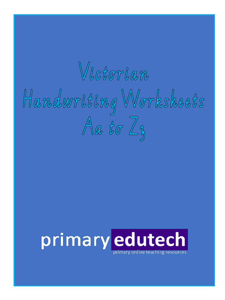 Victorian Handwriting Worksheets A To Z PDF