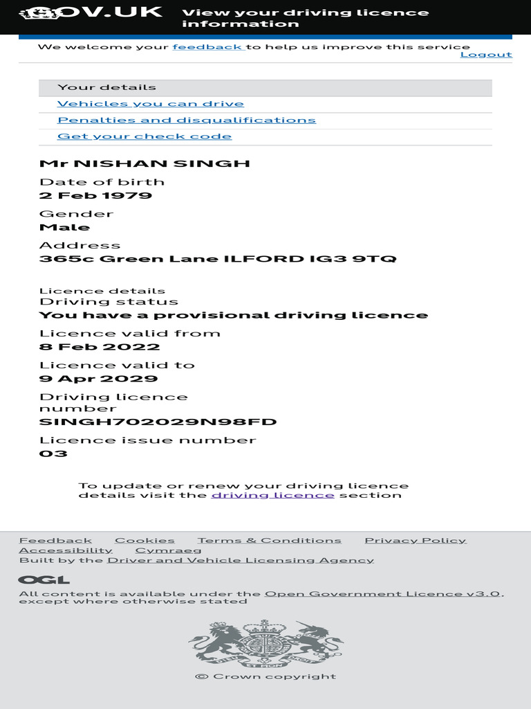 View Your Driving Licence Information 2 PDF