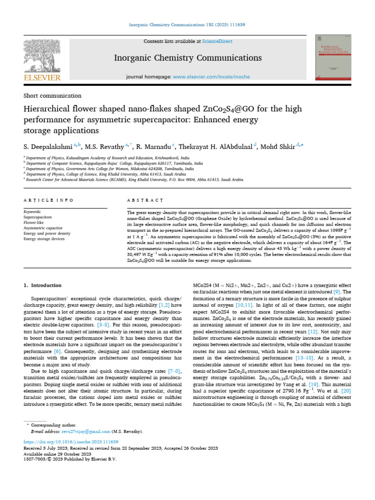 Inorganic chemistry communications short communication download free